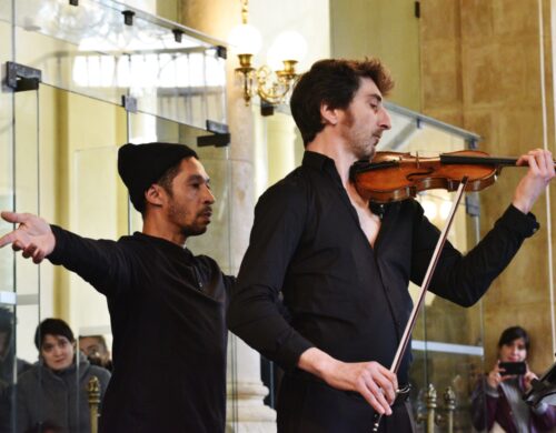 violoniste et danseur pour le spectacle Passacaille.
